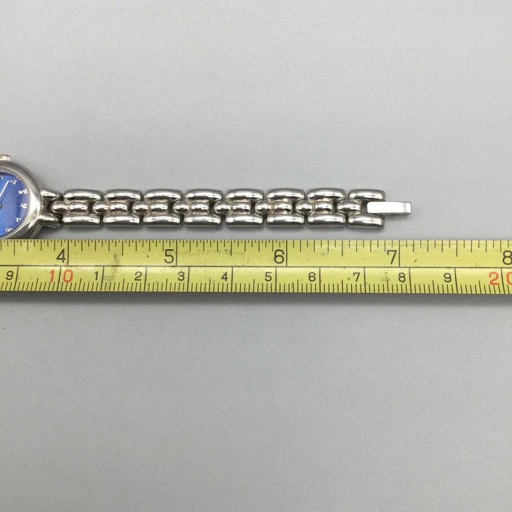 Merona Womens Watch 23mm Blue Dial Silver Tone Bracelet Classic New Battery 7